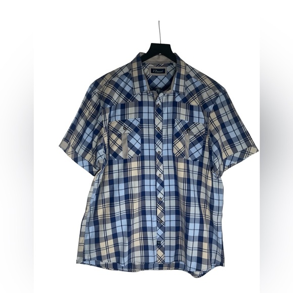 7 Diamonds Men’s Short Sleeve Button Front Shirt Size XXL - Picture 2 of 7